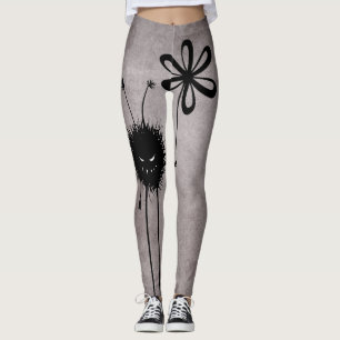 Evil Flower Bug - Vintage Cute Gothic Creature Leggings