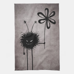 Evil Flower Bug - Vintage Cute Gothic Creature Tea Towel
