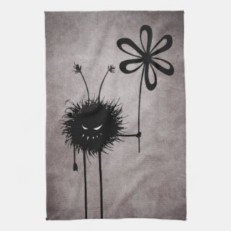 Evil Flower Bug - Vintage Cute Gothic Creature Tea Towel