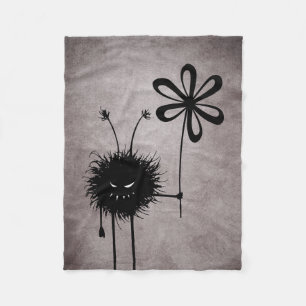 Evil Flower Bug Vintage Fleece Blanket