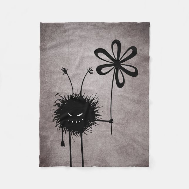 Evil Flower Bug Vintage Fleece Blanket (Front)