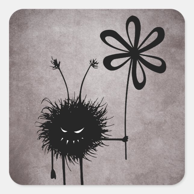Evil Flower Bug Vintage Sticker (Front)
