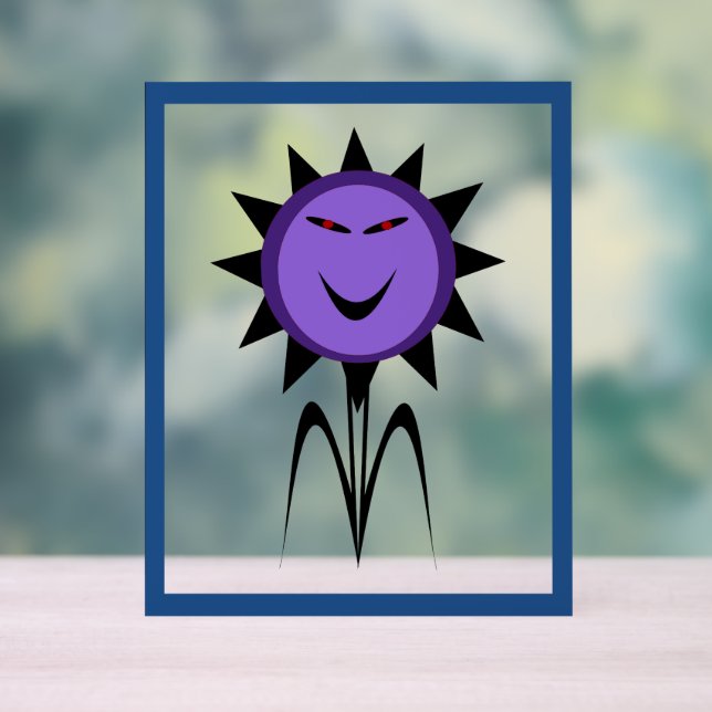 Evil Flower Kawaii Goth Halloween Acrylic Sign (Neutral)