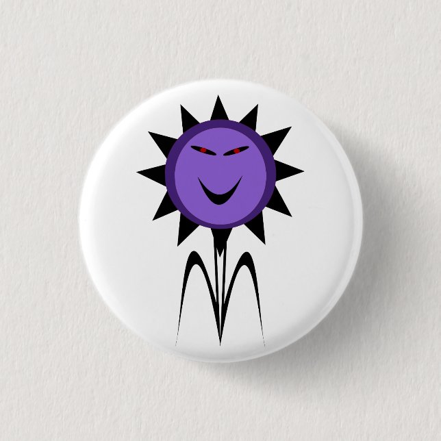 Evil Flower Kawaii Goth Halloween Button (Front)
