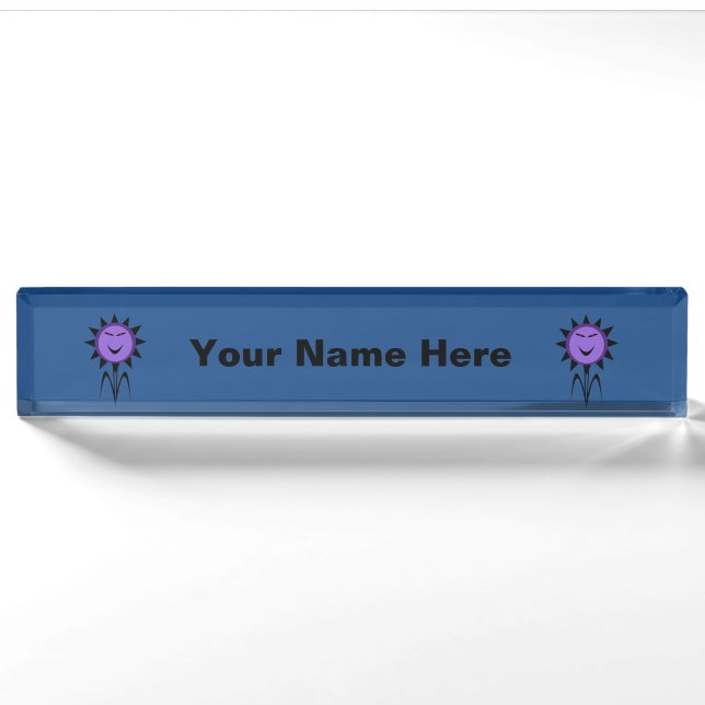 Evil Flower Kawaii Goth Halloween Custom Nameplate (Front)