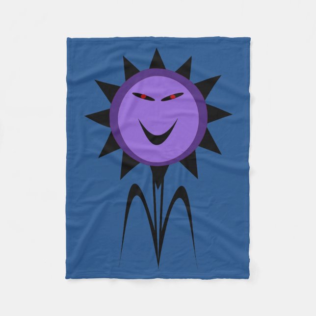 Evil Flower Kawaii Goth Halloween Fleece Blanket (Front)