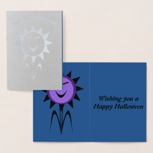 Evil Flower Kawaii Goth Halloween Foil Card