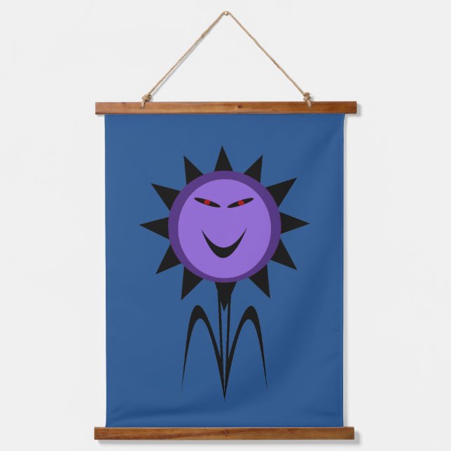 Evil Flower Kawaii Goth Halloween Hanging Tapestry (Front)