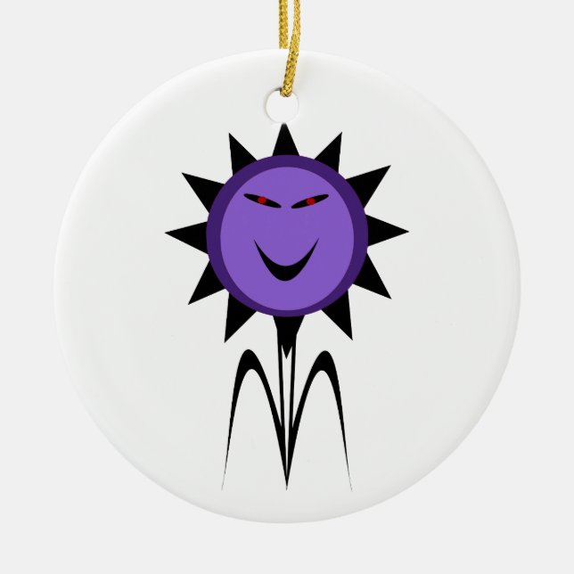 Evil Flower Kawaii Goth Halloween Ornament (Front)