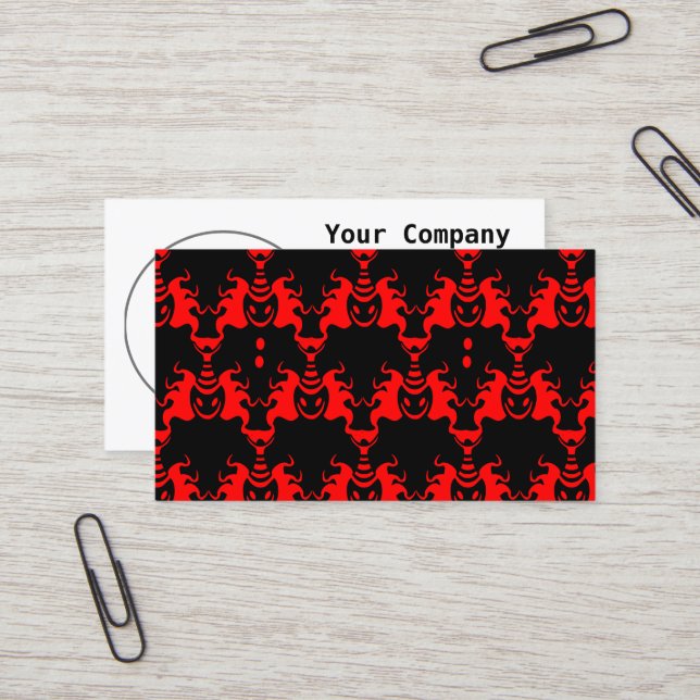 Evil Genie Interlocking Pattern Business Card (Front/Back In Situ)