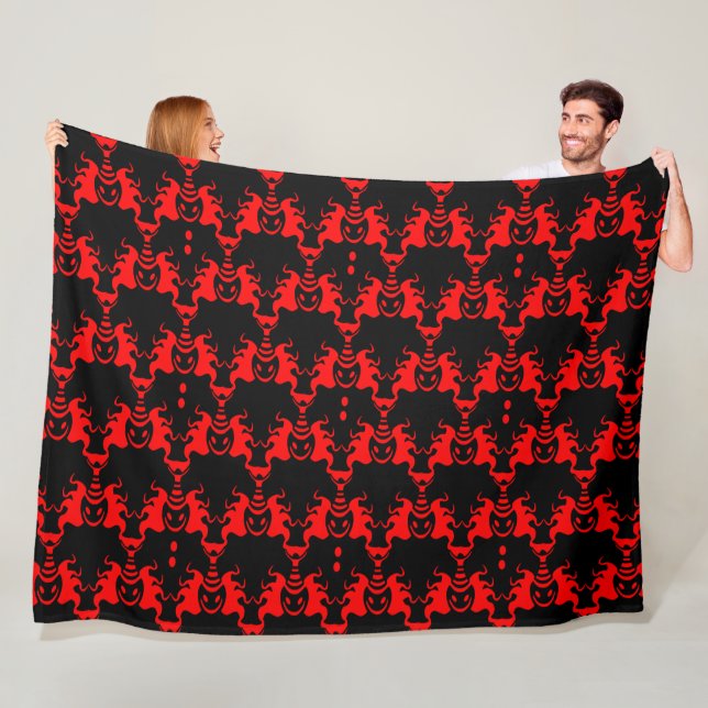 Evil Genie Interlocking Pattern Fleece Blanket (In Situ)
