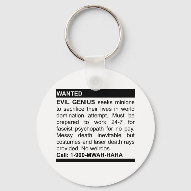 Evil Genius Ad Key Ring (Front)