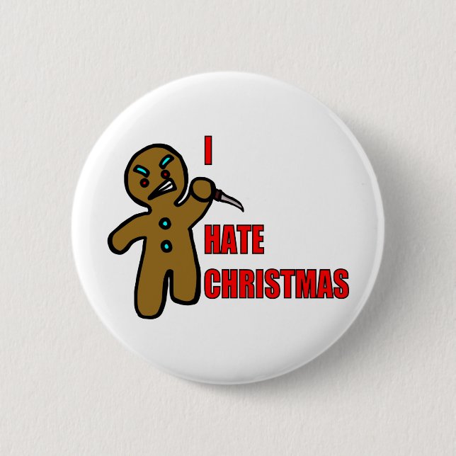 Evil Gingerbread Man 6 Cm Round Badge (Front)