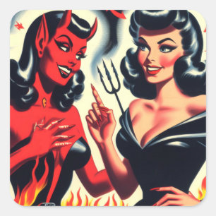 Evil Girls Square Sticker