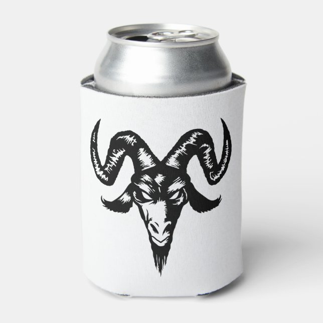 Evil Goat Head (black) Can Cooler (Can Front)