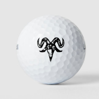 Evil Goat Head (black) Golf Balls