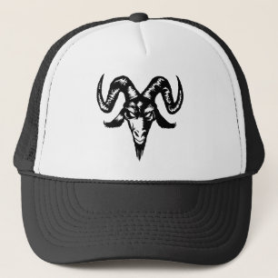 Evil Goat Head (black) Trucker Hat