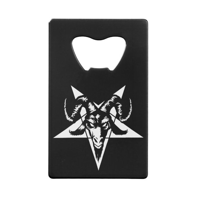 Evil Goat Head with Pentagram (white) (Back)