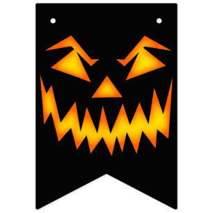 Evil Grinning Face Halloween Bunting
