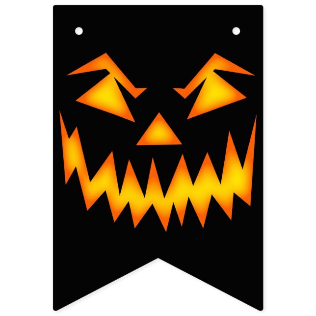 Evil Grinning Face Halloween Bunting (First Flag)