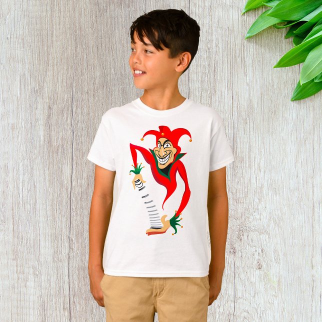 Evil Grinning Jester Joker with Jack-in-the-Box  T-Shirt (Creator Uploaded)