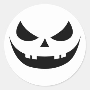 Evil Grinning Pumpkin Face Sticker
