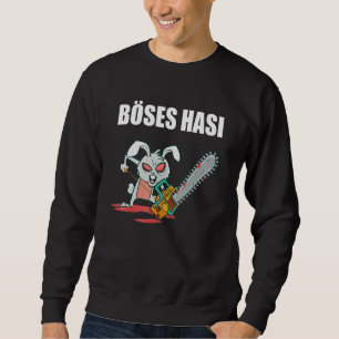 Evil Hasi Rabbit With Chainsaw Halloween Sweatshirt