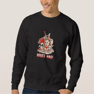 Evil Horror Bunny With Sword Shield And Knight Arr Sweatshirt