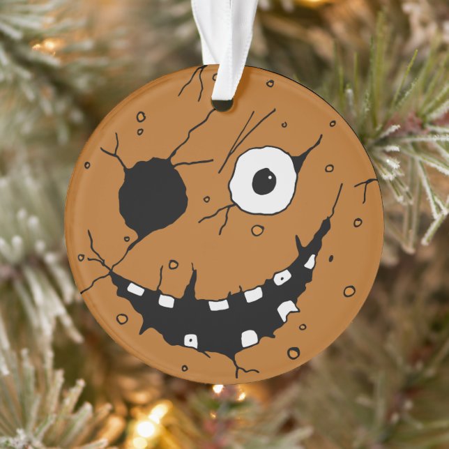 Evil Horror Gingerbread Man Face Tree Ornament (Tree)