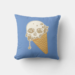 Evil Ice Cream Cone Throw Pillow