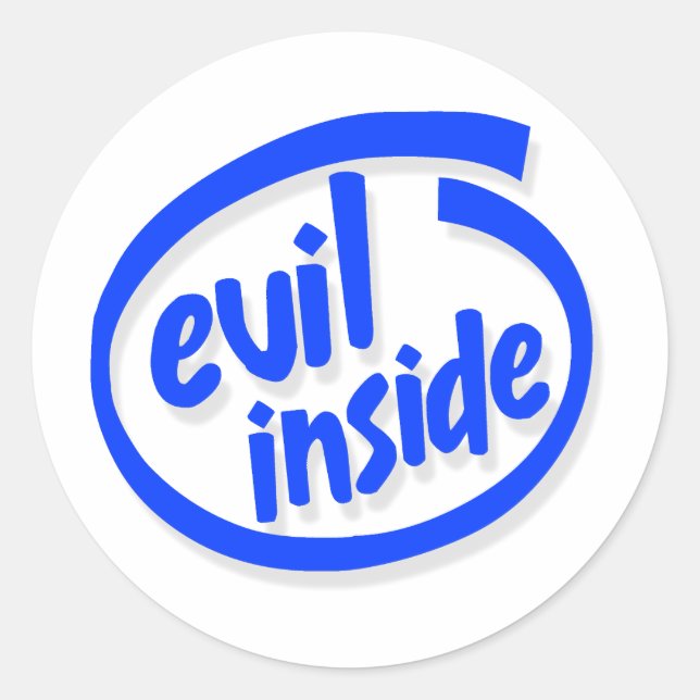 Evil inside classic round sticker (Front)