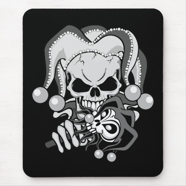 Evil Jester Skull Mouse Mat (Front)