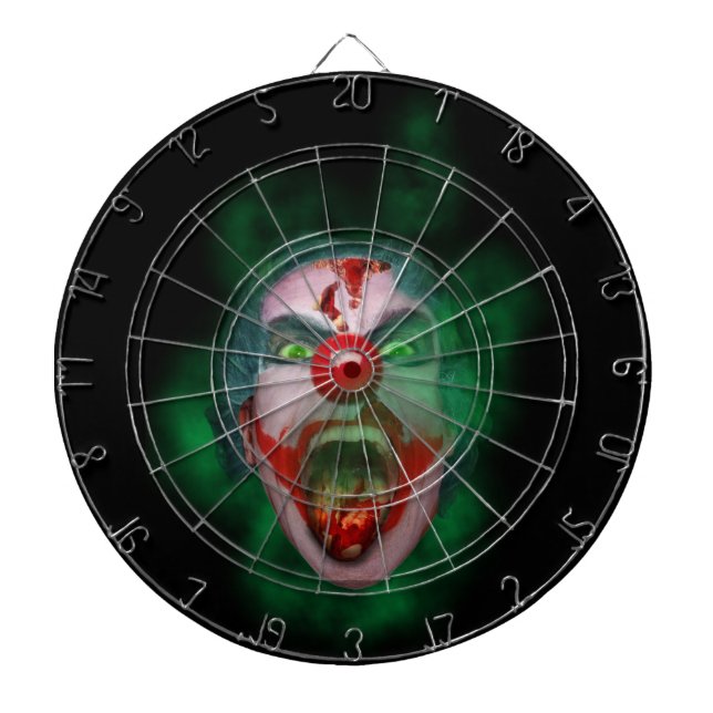 Evil Joker Clown Face Dartboard (Front)
