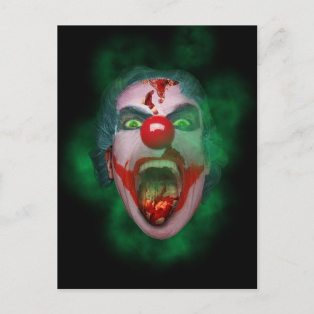 Evil Joker Clown Face Postcard (Front)