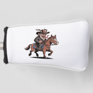 EVIL Krampus Christmas Cowboy Horse Western Xmas Golf Head Cover