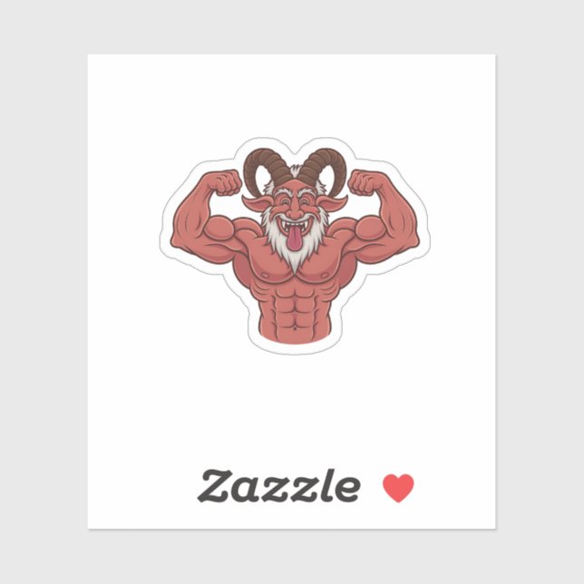 Evil Krampus Christmas Flexing Muscles Fitness  (Sheet)