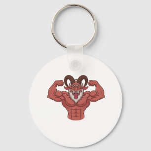 Evil Krampus Christmas Flexing Muscles Fitness Key Ring