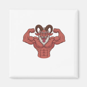 Evil Krampus Christmas Flexing Muscles Fitness Magnet