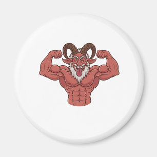 Evil Krampus Christmas Flexing Muscles Fitness Magnet