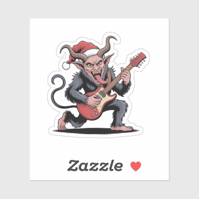 Evil Krampus Playing Guitar Electric Music Xmas  (Sheet)