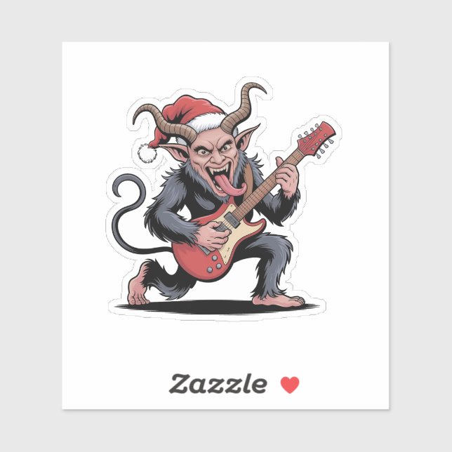 Evil Krampus Playing Guitar Electric Music Xmas  (Sheet)