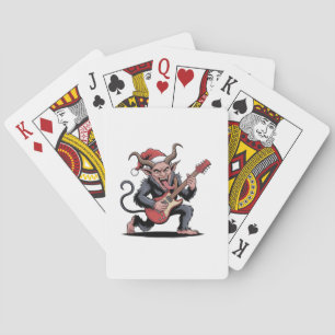 Evil Krampus Playing Guitar Electric Music Xmas Cards