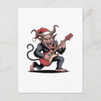 Evil Krampus Playing Guitar Electric Music Xmas