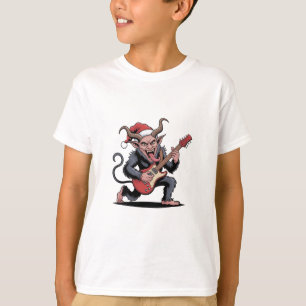Evil Krampus Playing Guitar Electric Music Xmas T-Shirt