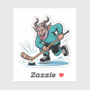 Evil Krampus Playing Ice Hockey Christmas Sport
