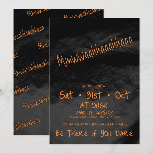 Evil Laughter Mmwwaahhaaahhaaa Halloween Invitation (Front/Back)