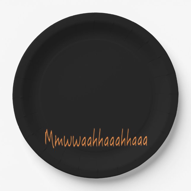 Evil Laughter Mmwwaahhaaahhaaa Halloween  Paper Plate (Front)