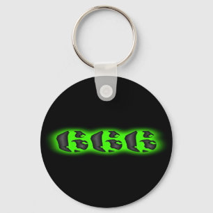 Evil Mark of the Beast Green 666 Keychain
