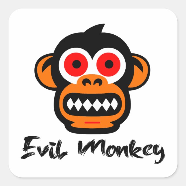 Evil Monkey Square Sticker (Front)