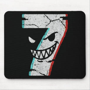 Evil Number 7 Shirt - 7 Ate 9 Joke 67 Meme Hallowe Mouse Mat